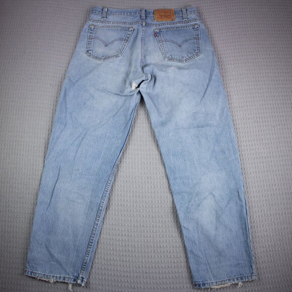Levi's 550 Relaxed Fit Vintage Thrashed Denim Jeans 34x30 - Picture 2 of 8